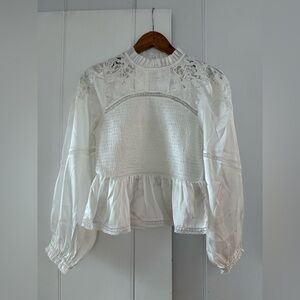 Anthropologie White Lace Blouse
